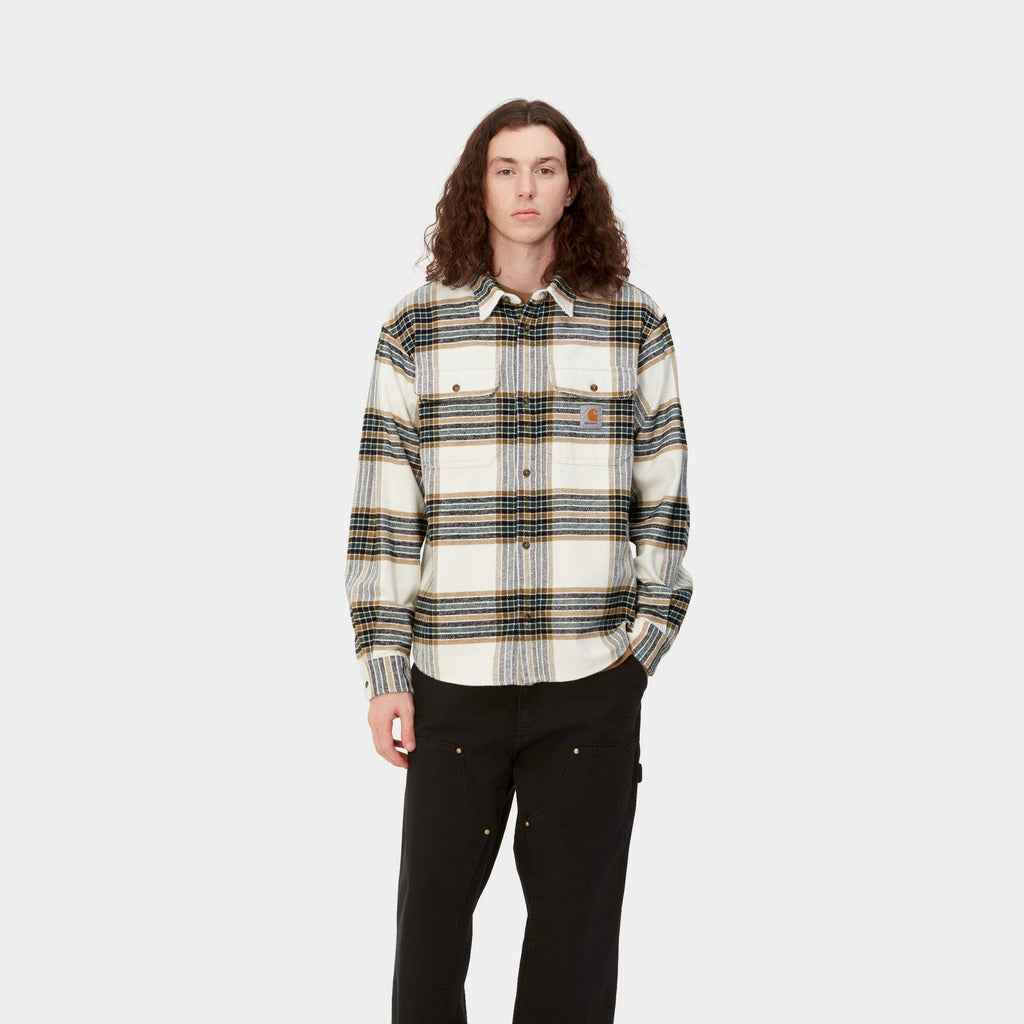 Black Hawkins checked cotton-herringbone shirt, Carhartt WIP