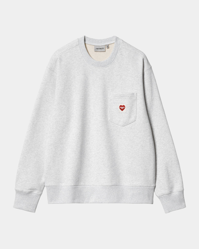 Carhartt WIP Heart Pocket Sweatshirt | Ash Heather – Page Heart