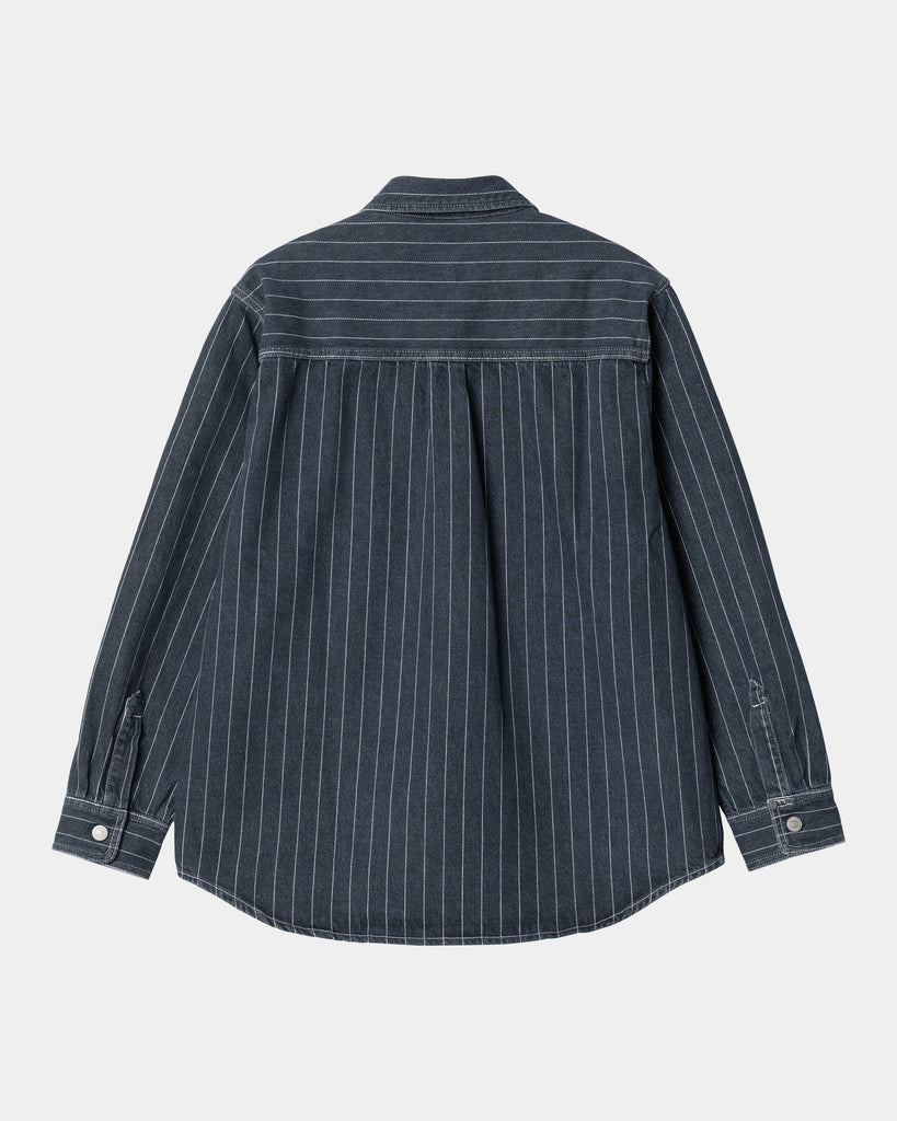 Orlean Stripe Shirt Jacket | Blue / White (stone washed)