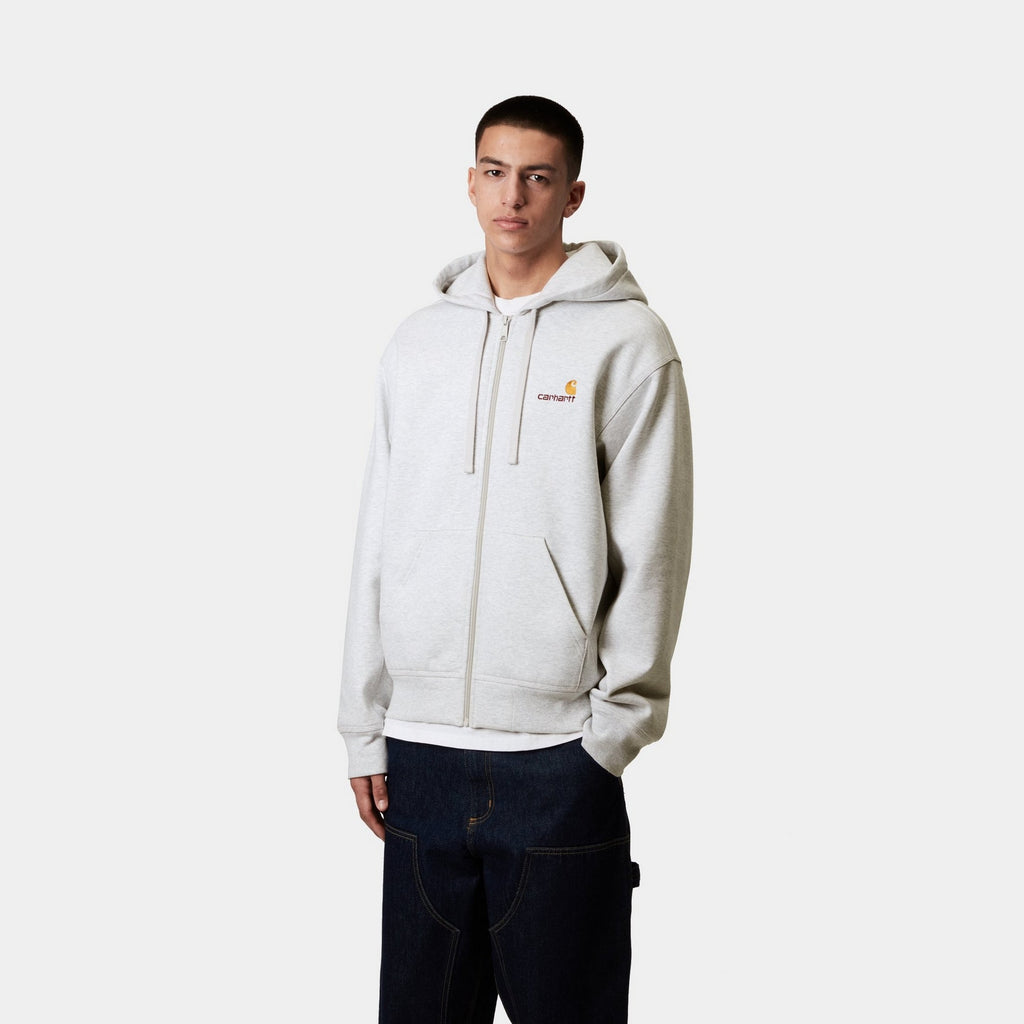 Carhartt WIP Hooded American Script Jacket | Ash Heather – Page 