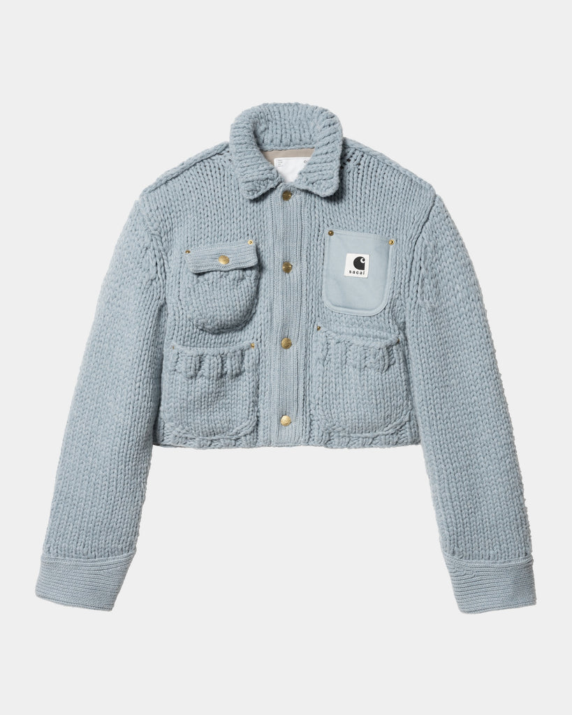 sacai x Carhartt WIP Women's Knit Jacket Michigan | Light Blue