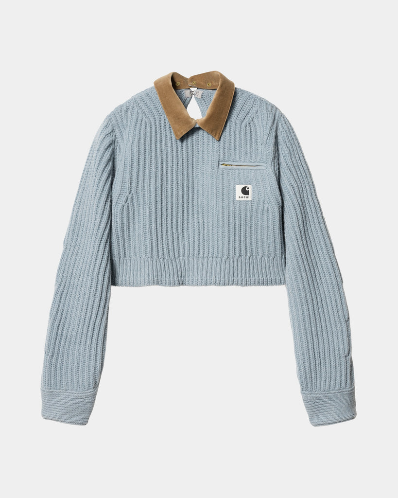 sacai x Carhartt WIP Women's Knit Pullover Detroit | Light Blue