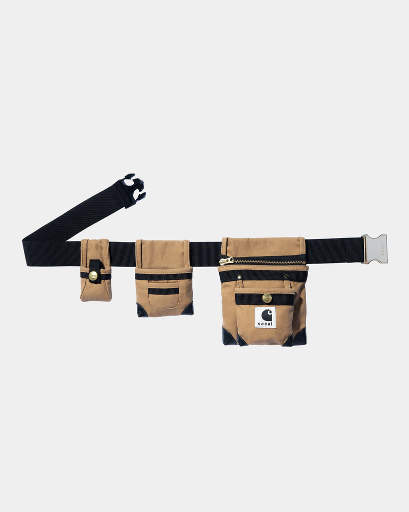 Sacai Black X Carhartt Wip Cotton-canvas Belt Bag