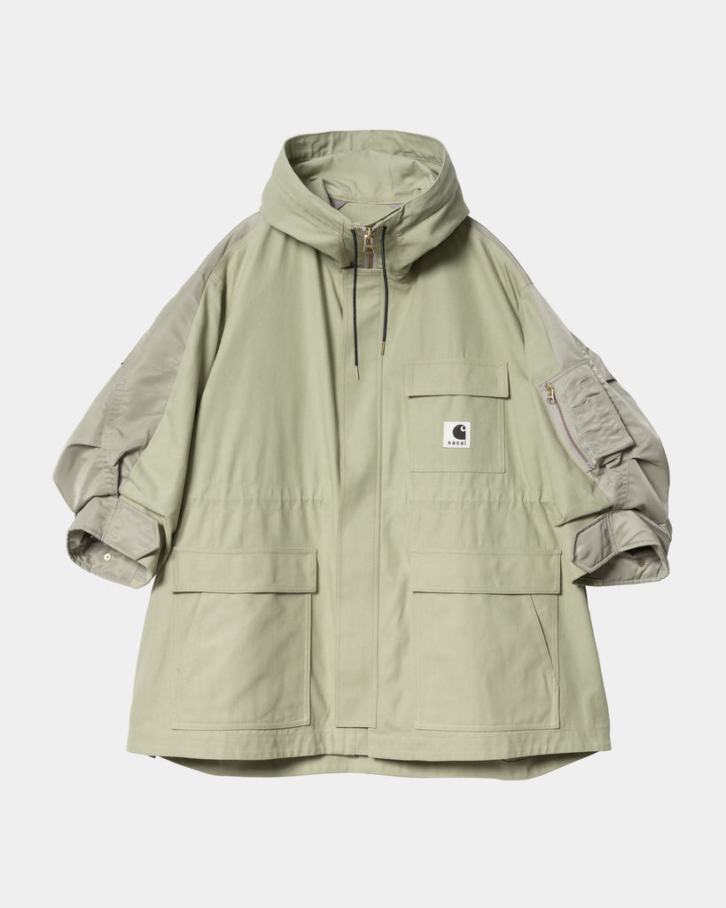 sacai x Carhartt WIP Women's Duck x Nylon Twill Coat | Light Green 