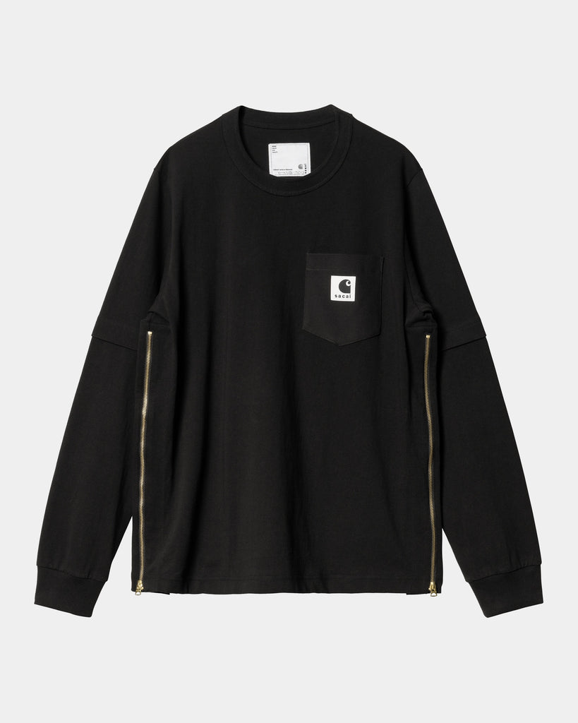 sacai x Carhartt WIP Long Sleeve T-Shirt | Black