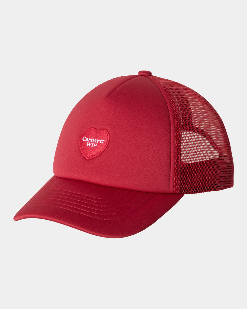 [CARHARTTWIP] HEART PATCH TRUCKER CAP ★人気★ Carhartt WIP Heart Patch Trucker Cap | Scarlet – Page Heart