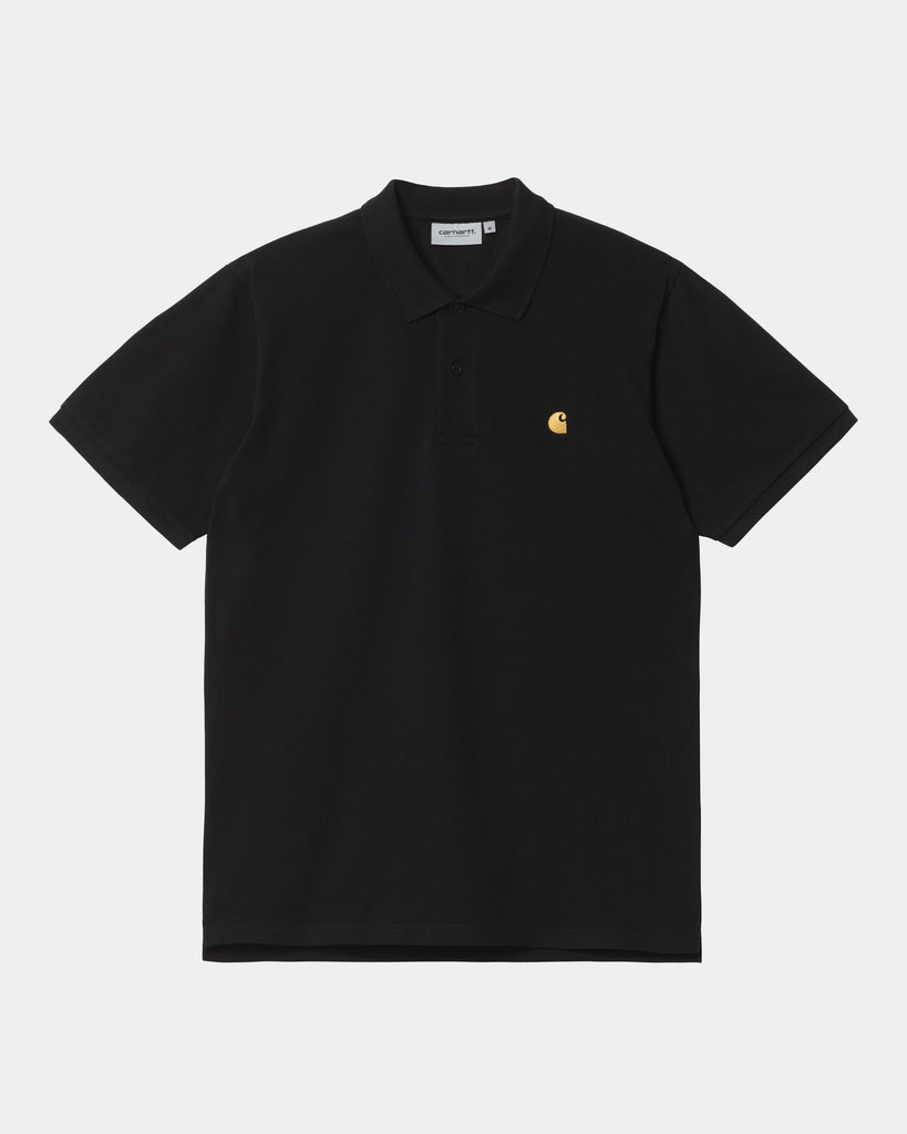 Carhartt WIP Chase Pique Polo | Black – Page Chase Pique Polo ...