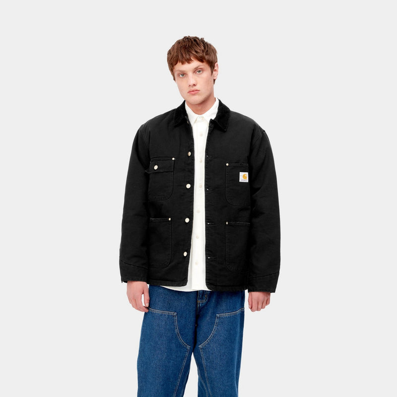 Carhartt WIP OG Chore Coat (Winter) | Black (aged canvas) – Page 
