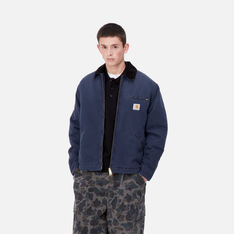 Carhartt WIP OG Detroit Jacket Winter Air Force Blue Black aged canvas Page OG Detroit Jacket Winter