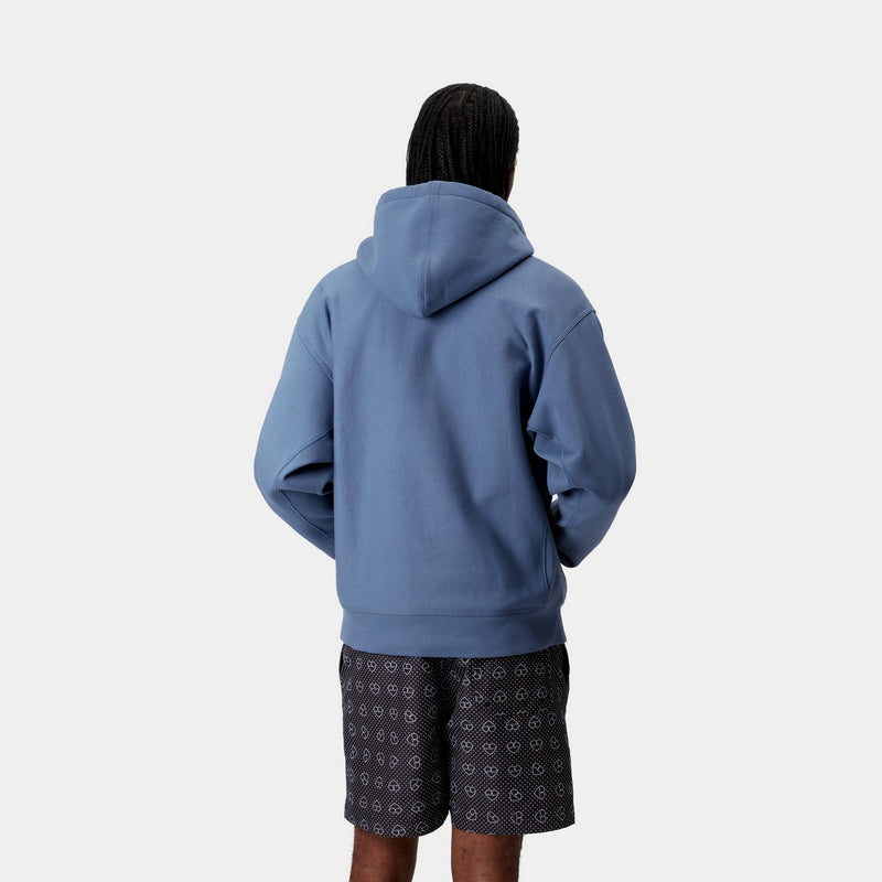 Carhartt WIP Hooded American Script Sweatshirt | Blue Iris