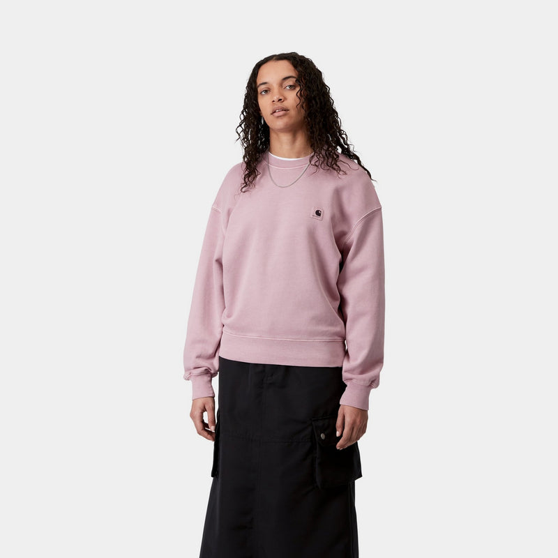 Carhartt WIP Mens Carhartt Logo Sweatshirt Ruby Pink Black