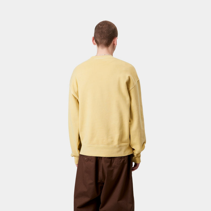 【carhartt】\"Nelson Sweat\"ラベル付き スウェットシャツ/yellow ネルソンスウェットシャツ