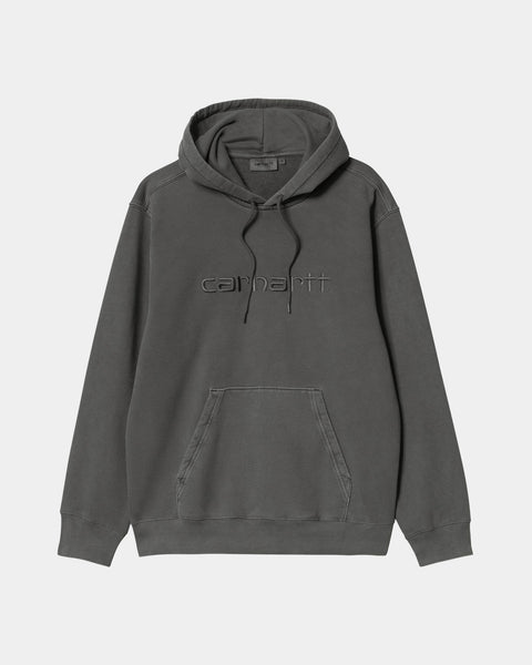 Carhartt WIP Hooded Duster Sweatshirt | Black (garment dyed