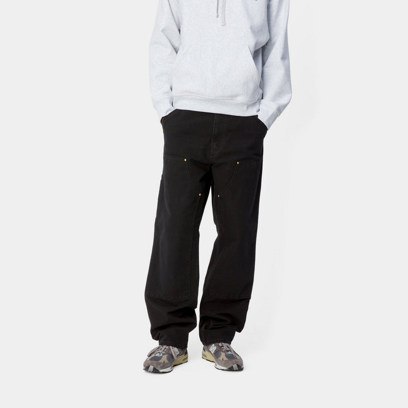 Carhartt WIP cotton trousers Double Knee Pant black color