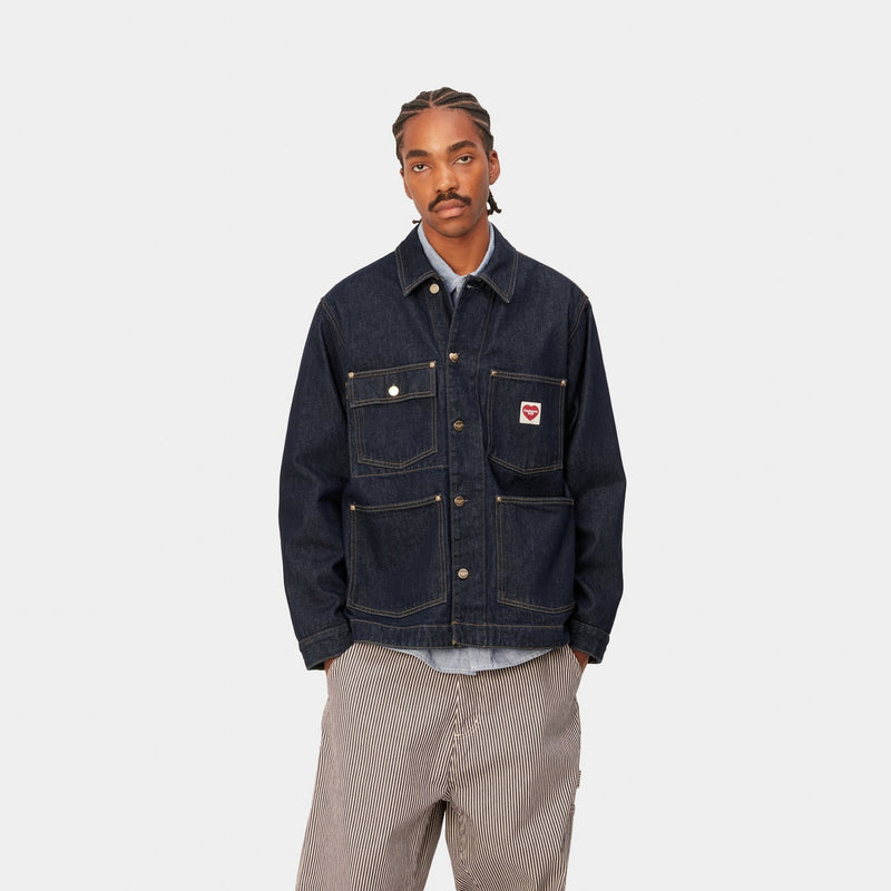 Vintage Campus Denim Work Jacket Jean Jacket Mens Size L 