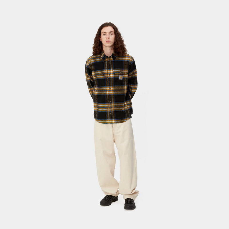 Black Hawkins checked cotton-herringbone shirt, Carhartt WIP