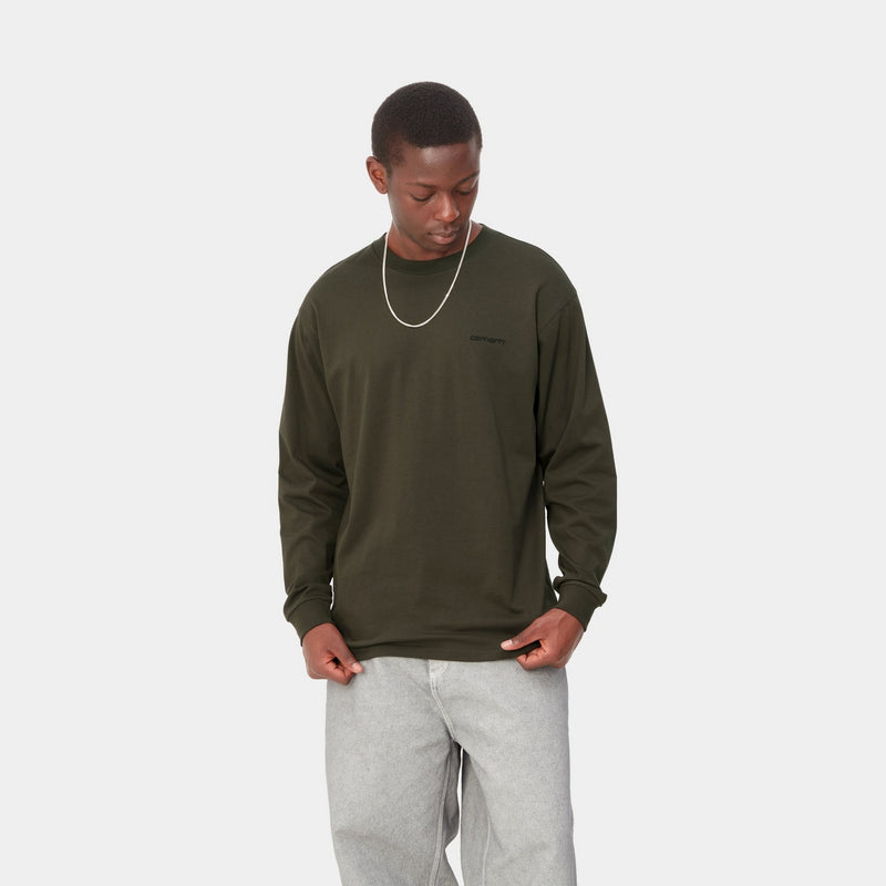 Carhartt WIP Script Embroidery Long Sleeve T-Shirt | Cypress