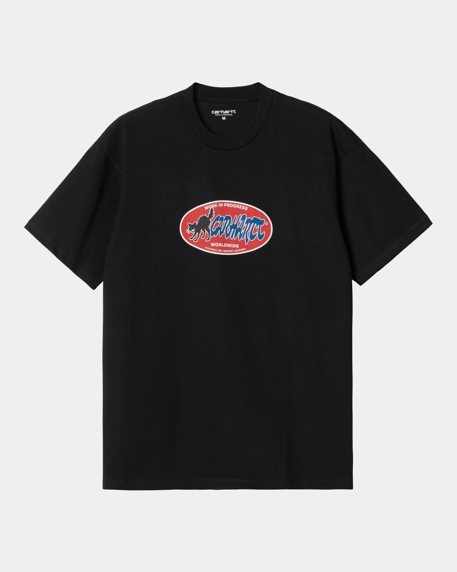 칼하트WIP Carhartt Cat Sticker T-Shirt,Black