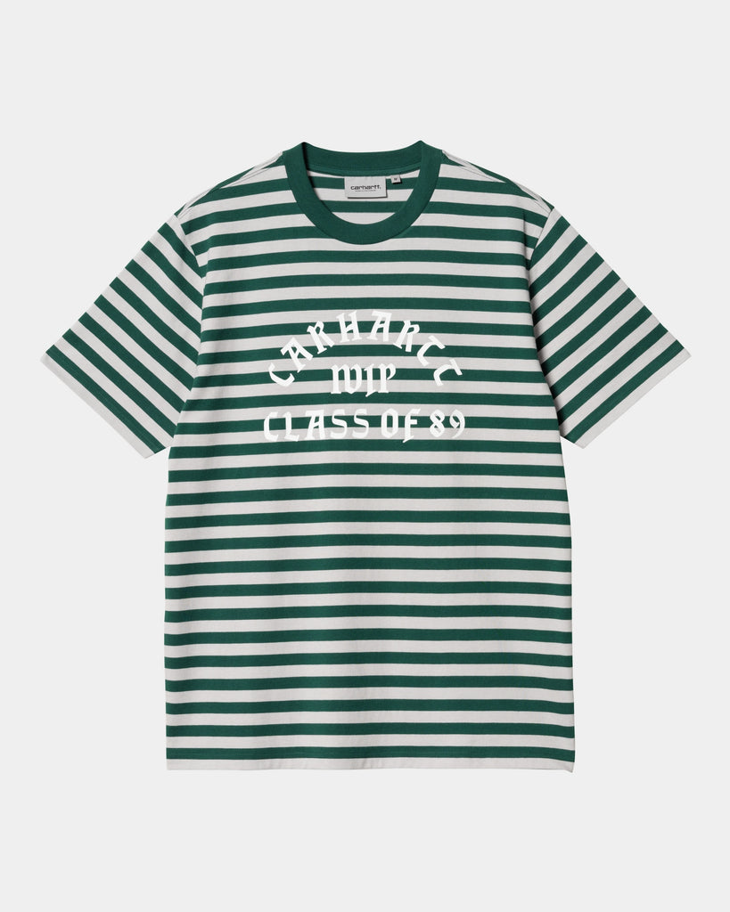 Carhartt WIP Scotty Stripe Athletic T- Shirt | Chervil / Sonic Silver ...
