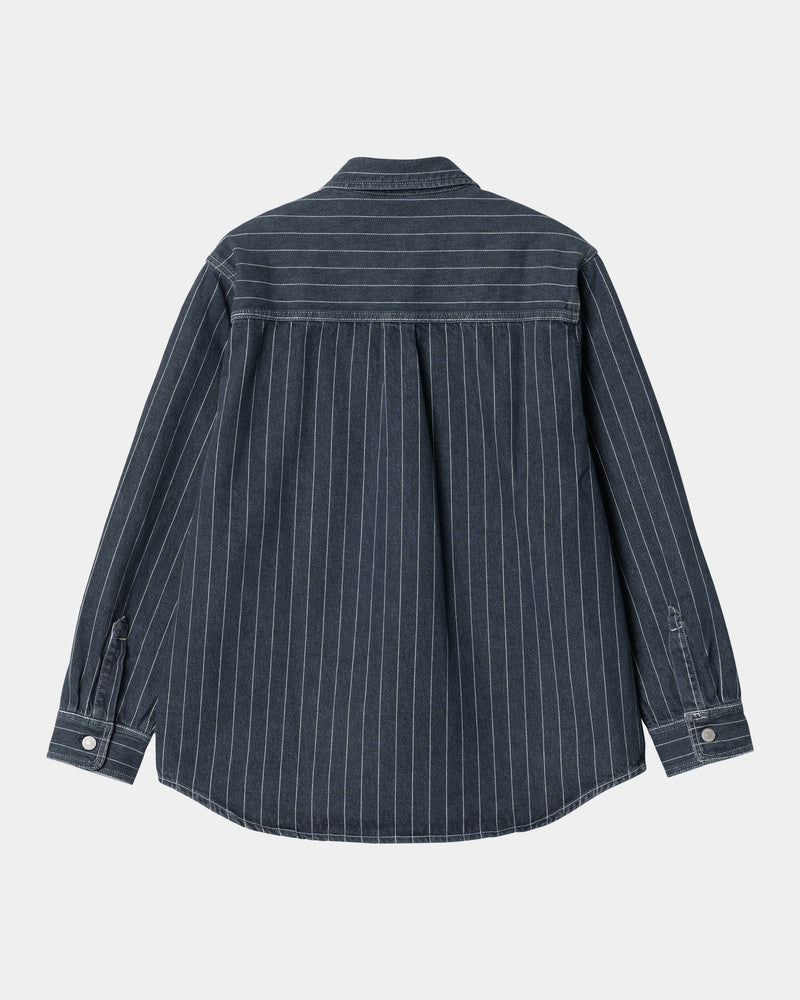 COS Oversized Waisted Striped Shirt in Blue