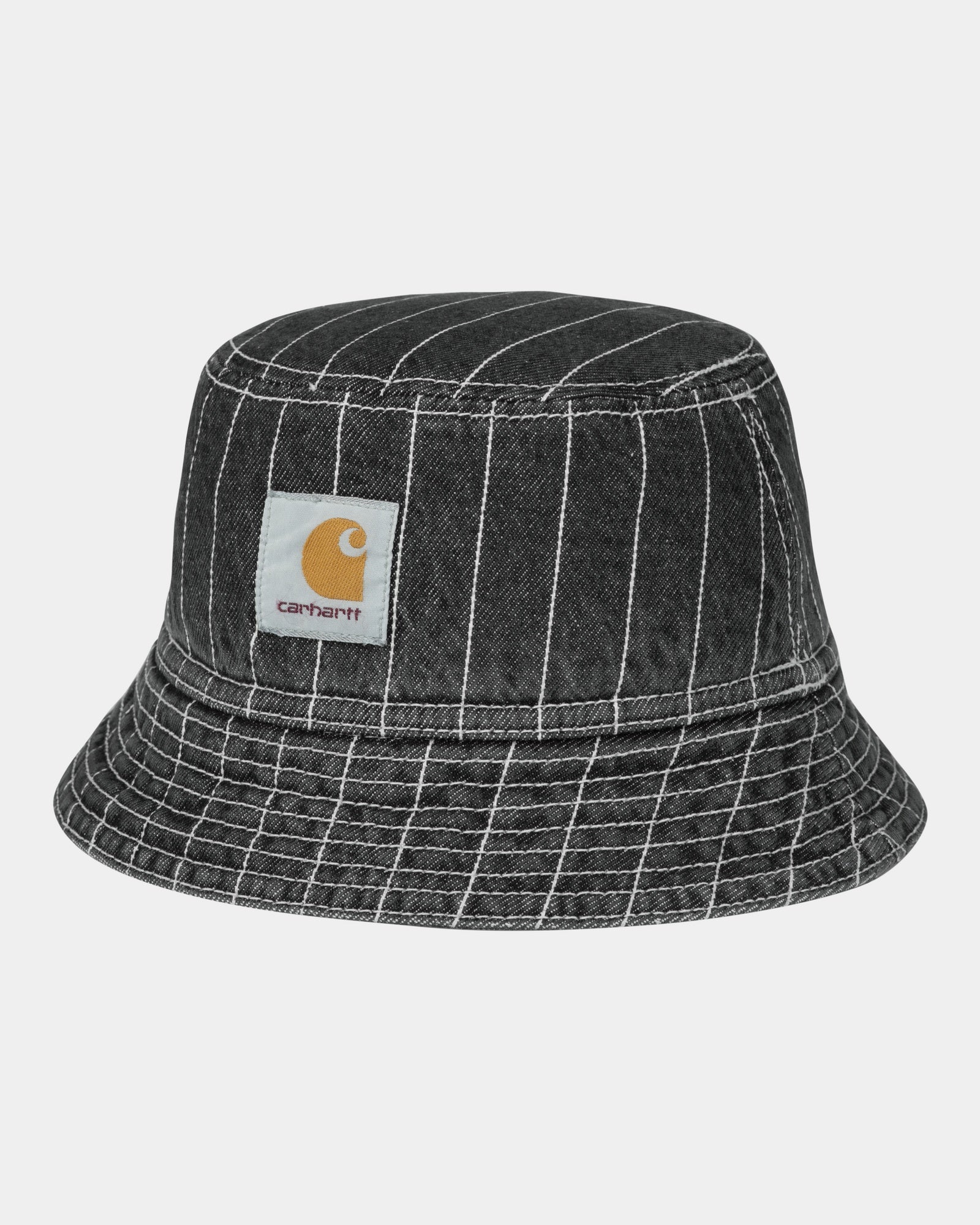 칼하트WIP Carhartt Orlean Stripe Bucket Hat,Black / White stone washed