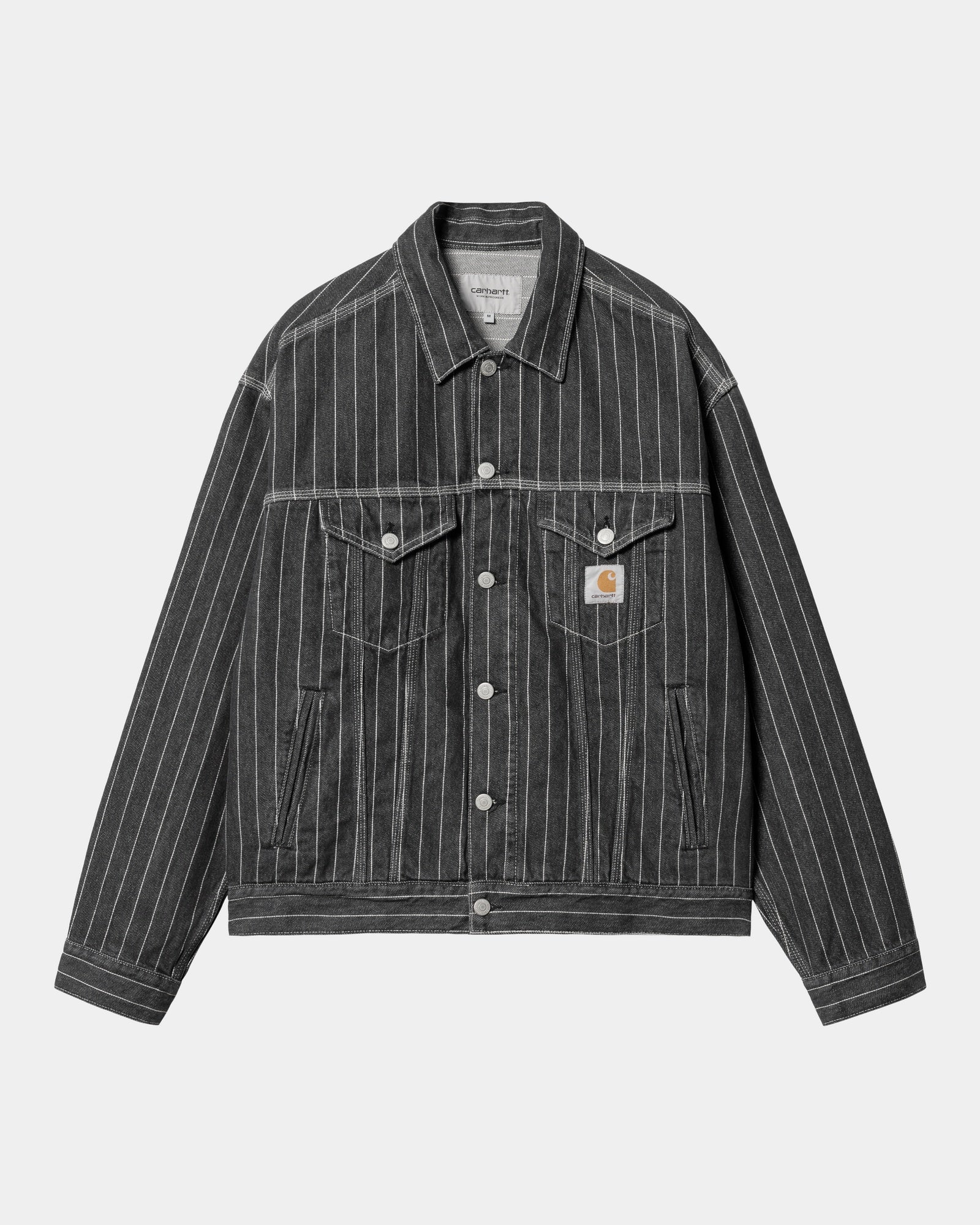 칼하트WIP Carhartt Orlean Stripe Jacket,Black / White stone washed