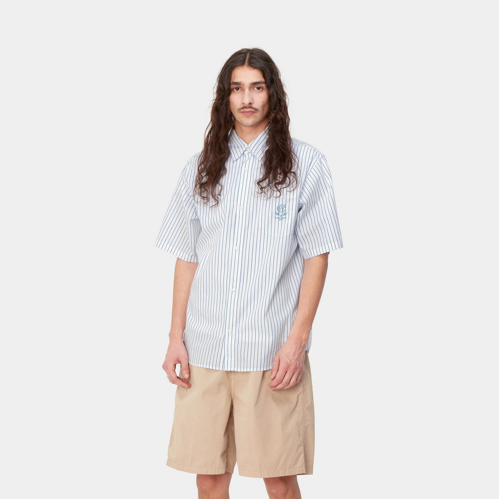 Carhartt WIP Linus Stripe Short Sleeve Shirt | White – Page Linus ...