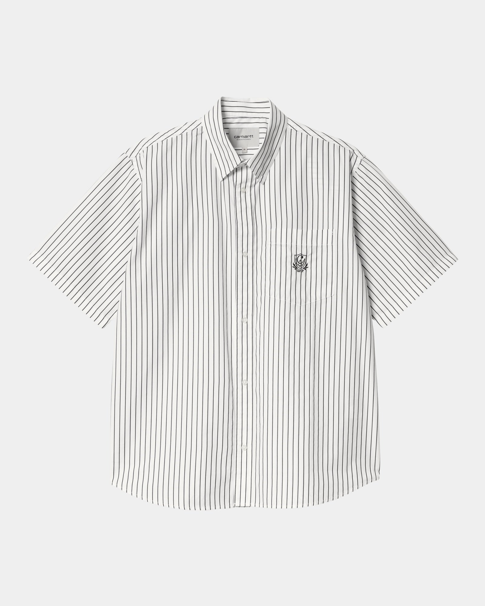 칼하트WIP Carhartt Linus Stripe Short Sleeve Shirt,Black