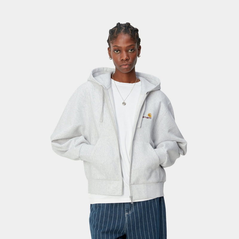 Women’s Hooded American Script Jacket | Ash Heather