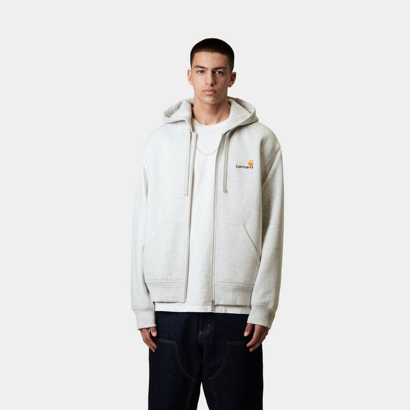 Carhartt WIP Hooded American Script Jacket | Ash Heather – Page 