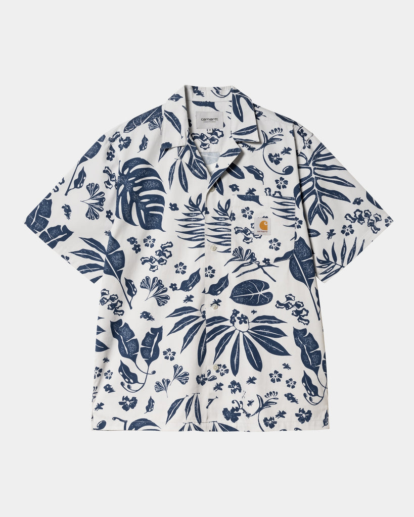 Carhartt WIP Woodblock Print Shirt | Sonic Silver – Page Woodblock ...