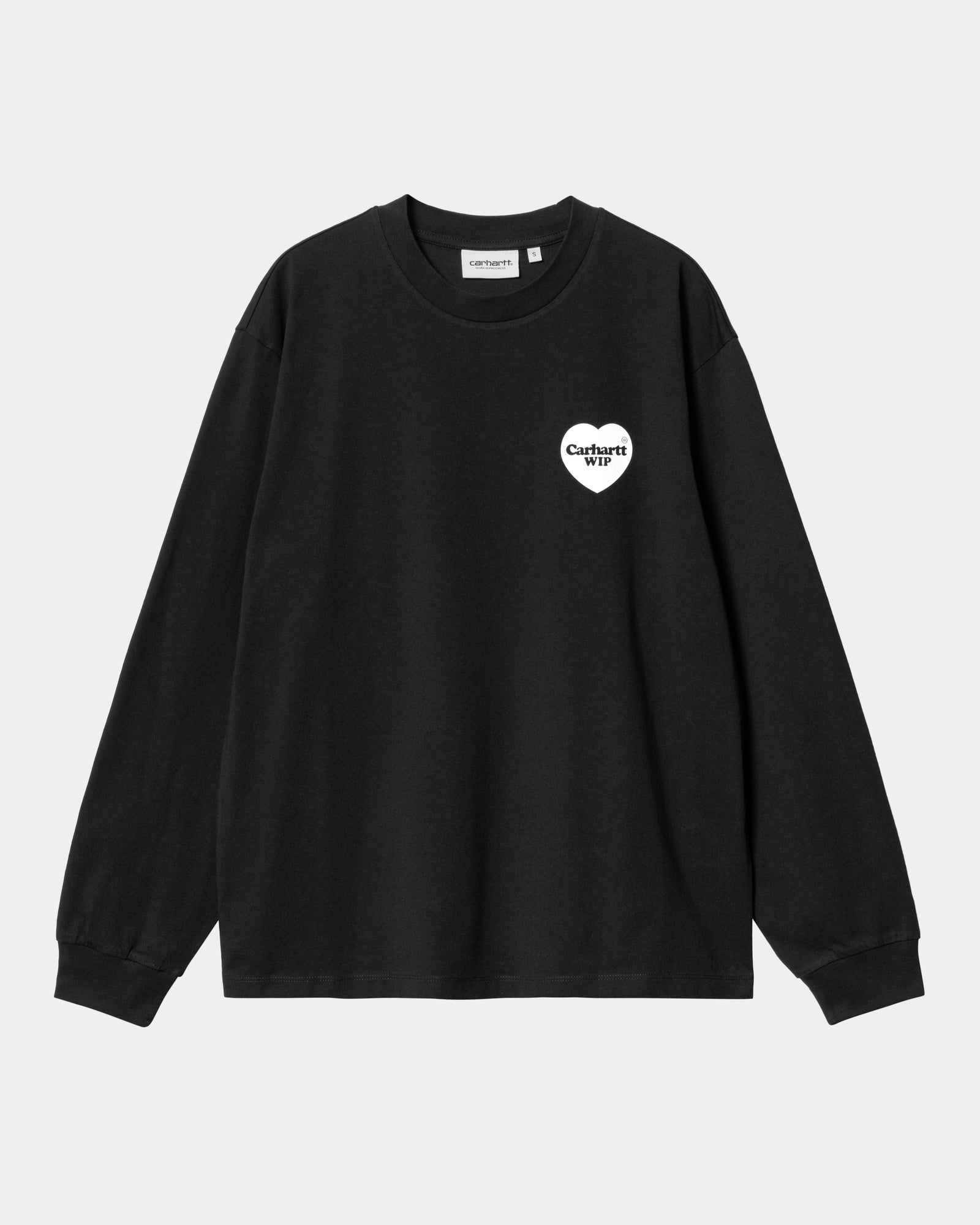 칼하트WIP Carhartt WOMEN'S Heart Bandana Long Sleeve T-Shirt,Black