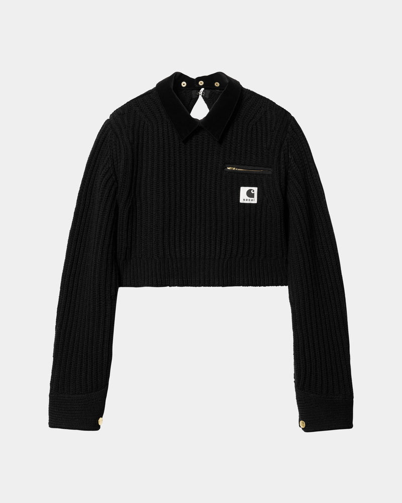 sacai x Carhartt WIP Women's Knit Pullover Detroit | Black