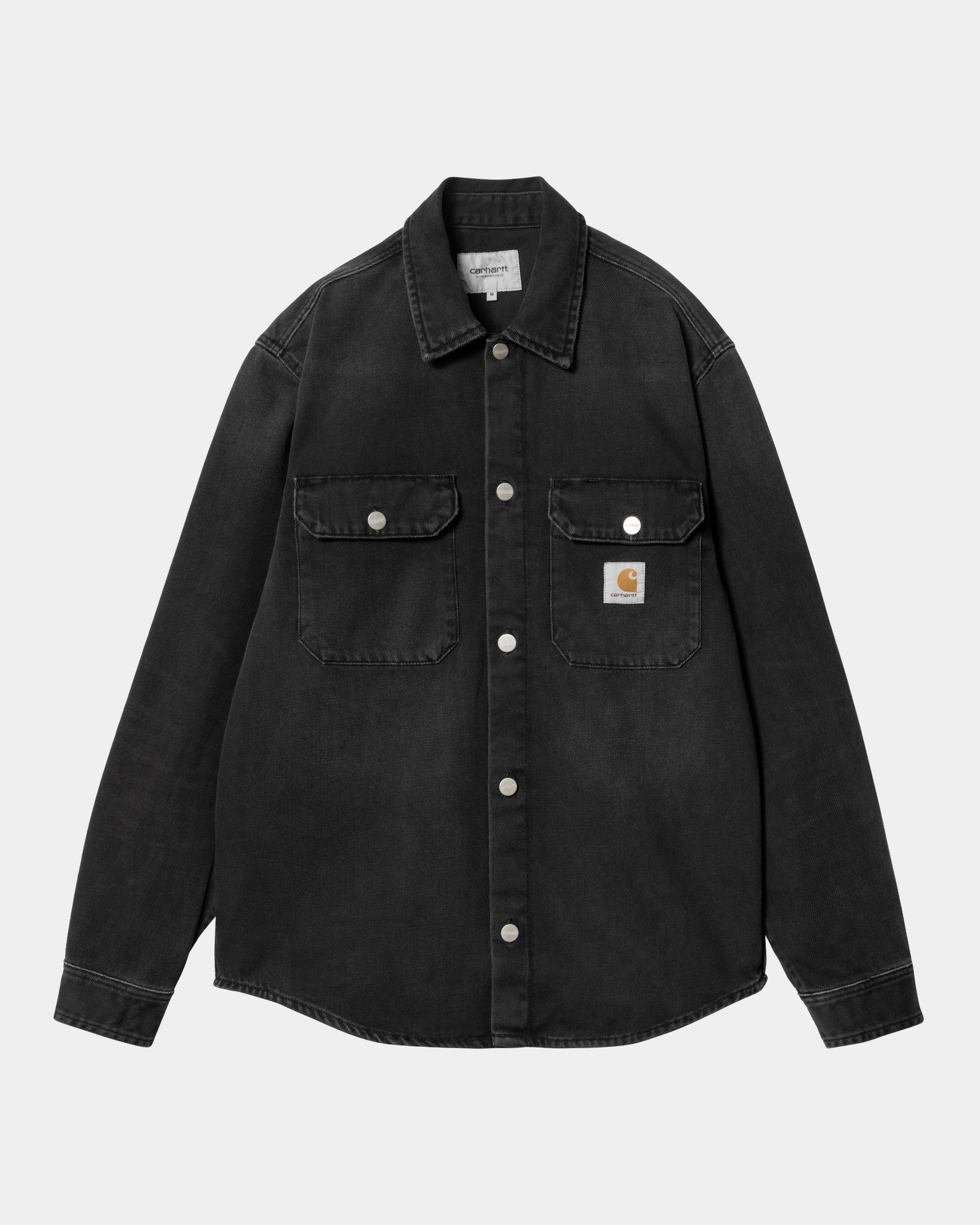 칼하트WIP Carhartt Harvey Shirt Jacket,Black dark used wash