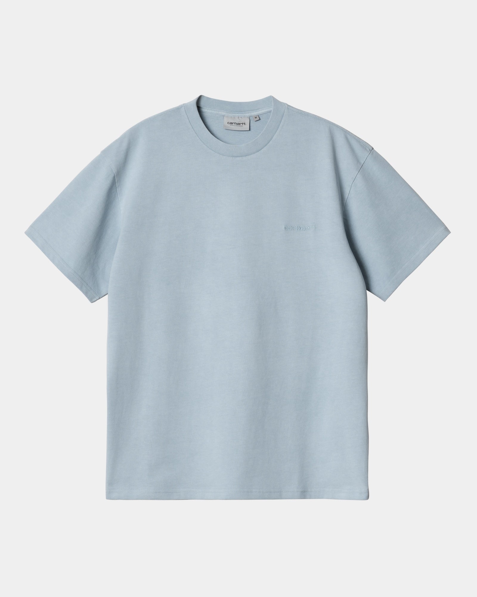 칼하트WIP Carhartt Duster Script T-Shirt,Misty Sky garment dyed