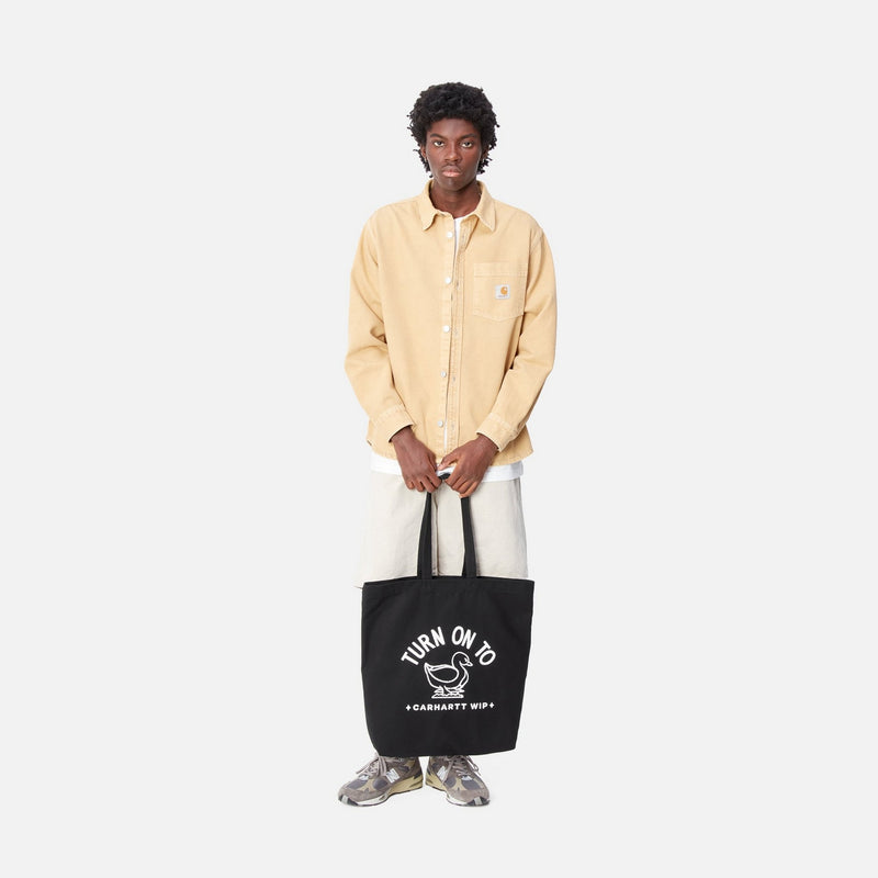 Carhartt WIP Stamp Tote Black White Page Stamp Tote