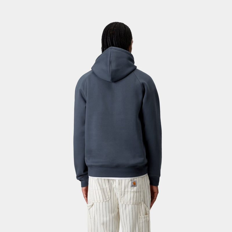 ★ドイツ発*carhartt WIP*新作*Chase ZIP フーディ/Dusky-blue★ Carhartt WIP - Hooded Chase Dusky Blue/Gold - Zipper | Impericon