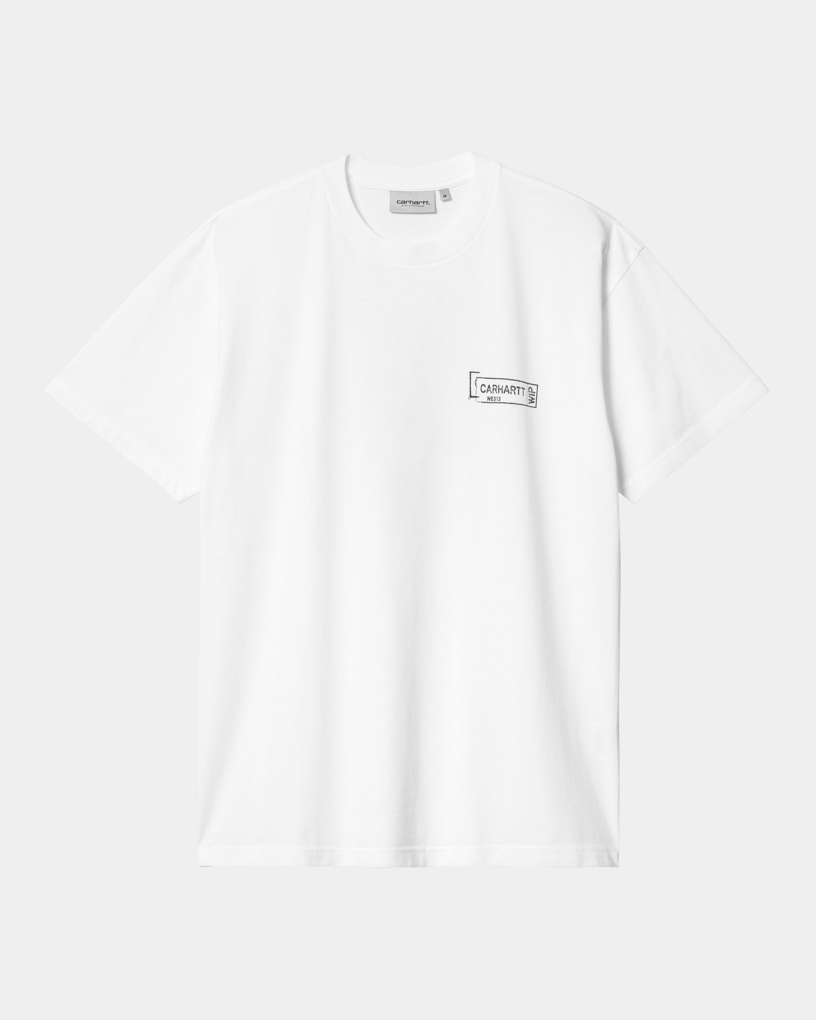 칼하트WIP Carhartt Stamp T-Shirt,White / Black stone washed