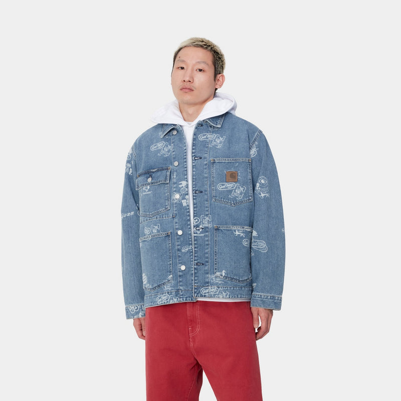 Carhartt WIP Stamp Print Jacket | Blue (bleached) – Page Stamp Print Jacket