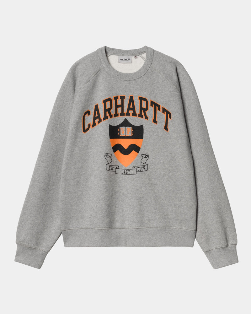 Carhartt WIP Lazy Duck Academy Sweatshirt Grey Heather Page Lazy Duck Academy Sweatshirt