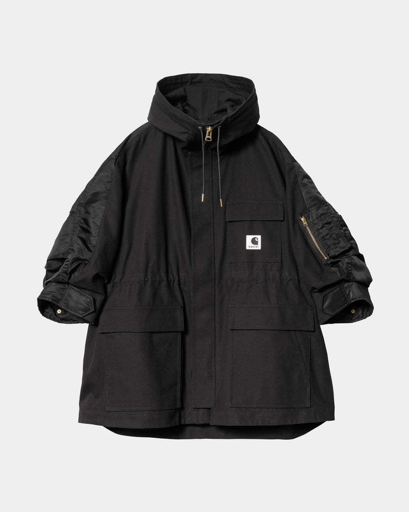 sacai x Carhartt WIP Women's Duck x Nylon Twill Coat | Black