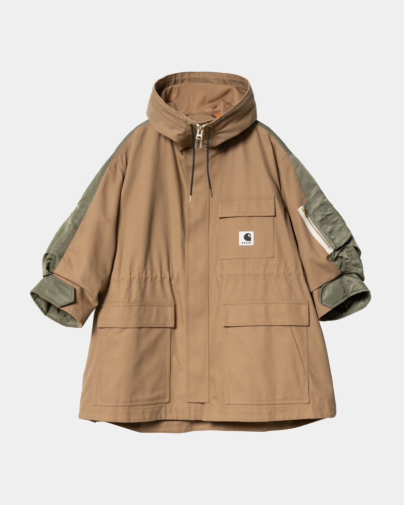 sacai x Carhartt WIP Women's Duck x Nylon Twill Coat | Beige / Khaki