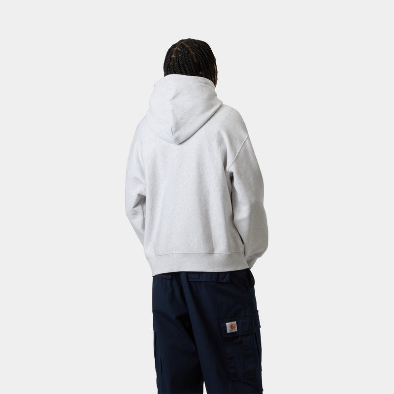 [CARHARTTWIP] HOODED LABEL SCRIPT SWEATSHIRT ★大人気★ Carhartt WIP Hooded Label Script Sweatshirt | Ash Heather
