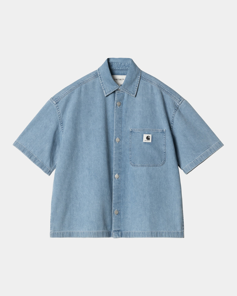 【Carhartt】W LOVILIA SHIRT JAC R5054 Carhartt WIP Women's Short Sleeve Lovilia Shirt | Blue