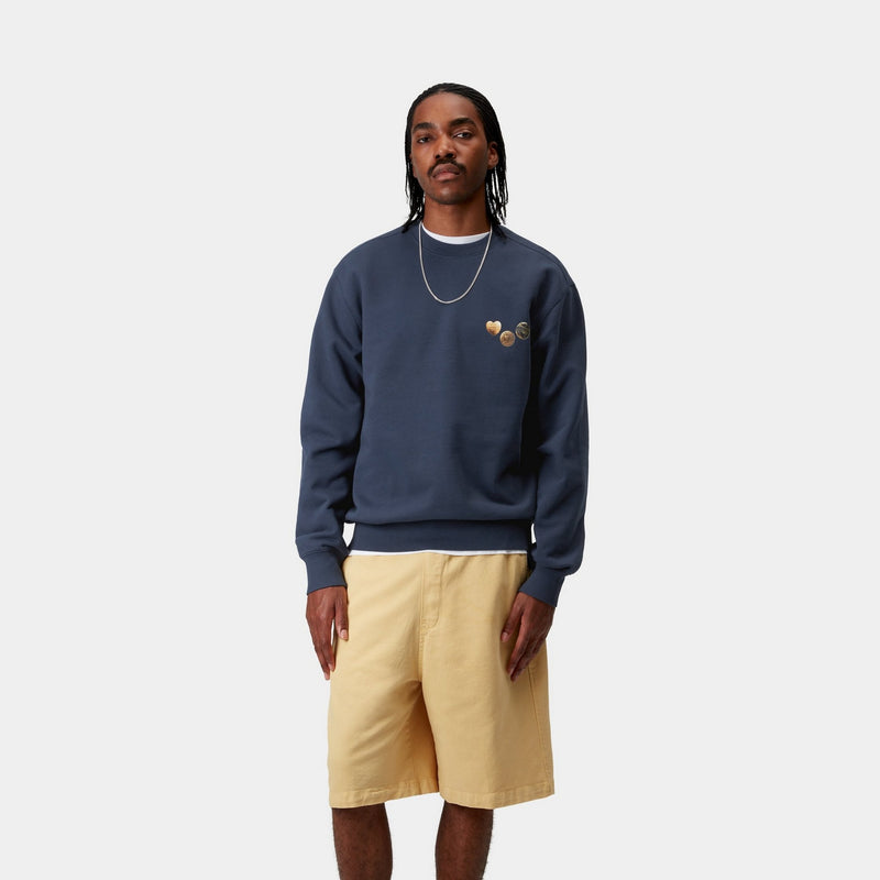 [CARHARTTWIP] BUTTON SWEATSHIRT ★大人気★ Carhartt WIP Button Sweatshirt | Blue – Page Button Sweatshirt