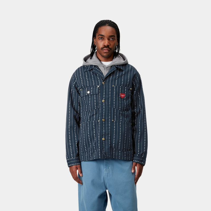 Carhartt WIP Drewe Chore Coat | Ink / Natural Heart C Carhartt WIP Drewe Chore Coat | Ink / Natural Heart C
