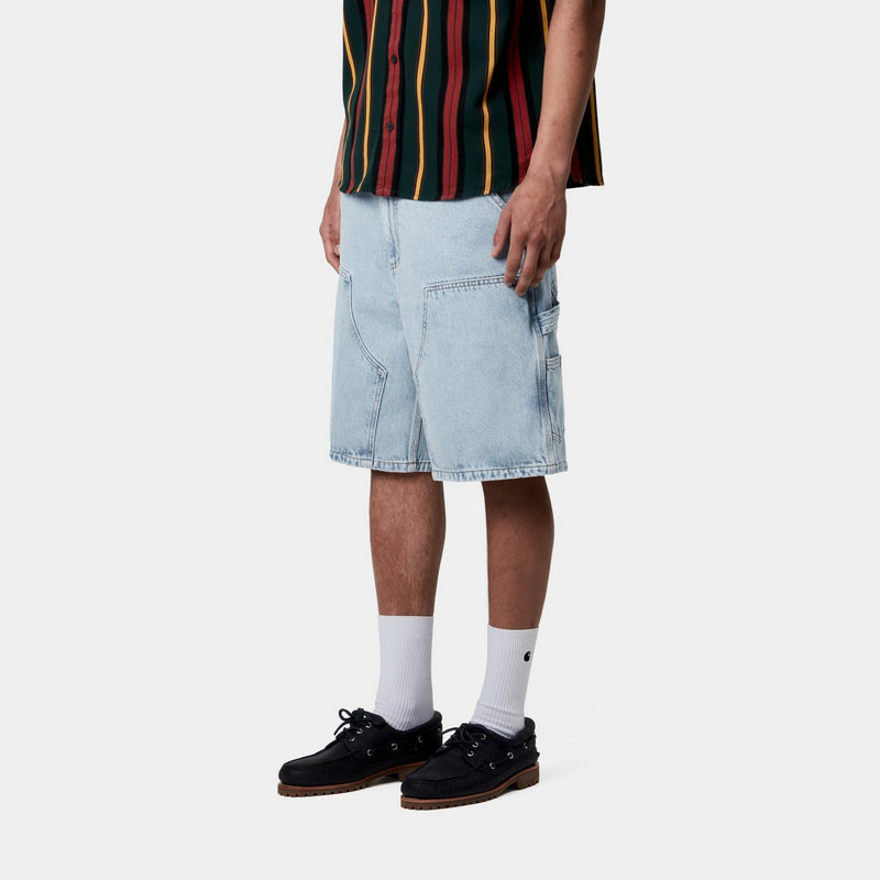 Carhartt WIP Double Knee Short | Blue (heavy stone bleached