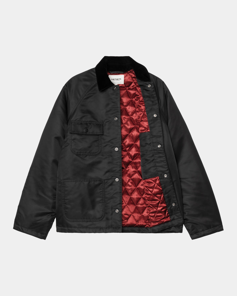 【関税&送料込】Carhartt Wip Alumni Chore Coat Jacket In Bla Carhartt WIP Women's Alumni Chore Coat | Black / Scarlet